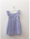 vestido lila brocado con flores