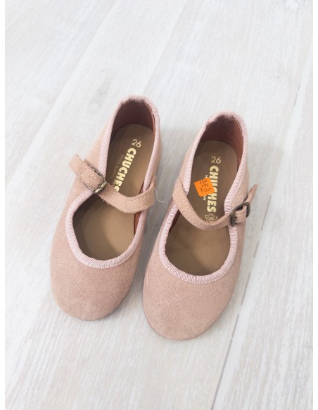 ballerinas de gamuza rosadas