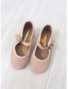 ballerinas de gamuza rosadas