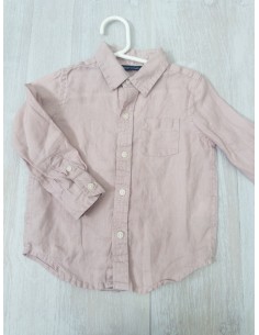 camisa lino lila