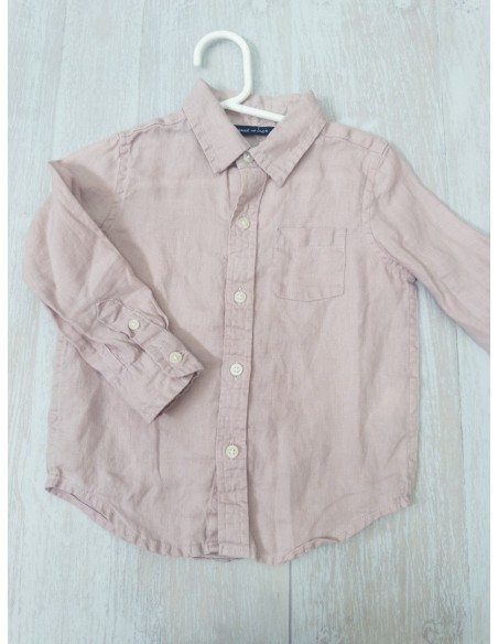 camisa lino lila