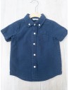camisa manga corta azul con textura
