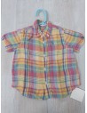 camisa manga corta cuadros de colores pastel