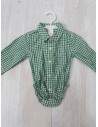 camisa body cuadros verdes con azul oscuro