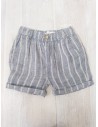 short celeste con rayitas beige
