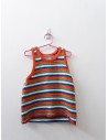 set blusa y falda de punto rayas naranjas azules y verdes