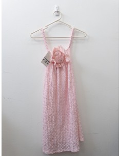 vestido rosado con flor 3d