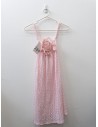 vestido rosado con flor 3d
