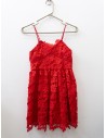 vestido rojo de encajes flores
