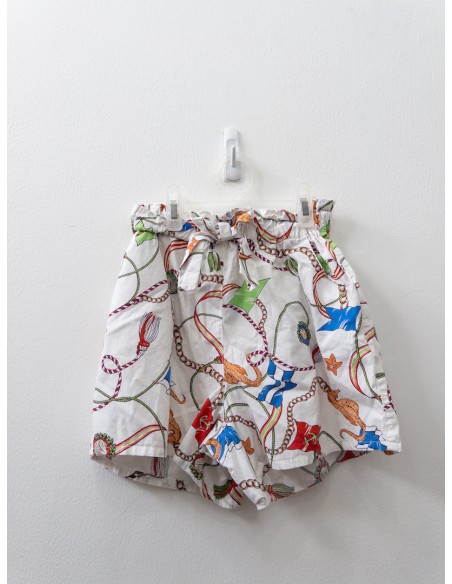 set blusa y short blanco con  caballitos de mar