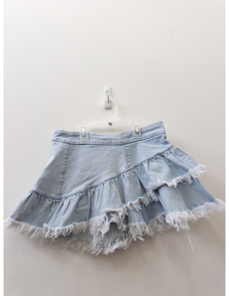 falda short de jean azul claro