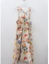 vestido beige de lino con frutas