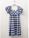 vestido cuadros blancos y azules