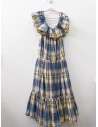 vestido cuadros amarillos azules y naranjas