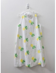 vestido blanco lino con piñas bordadas