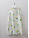 vestido blanco lino con piñas bordadas