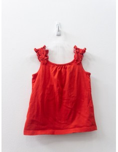 set blusa roja y short turquesa con flores rojas azules y blancas
