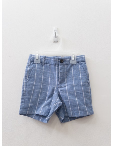 short azul con rayas blancas