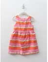 vestido rayas naranjas rosadas y doradas