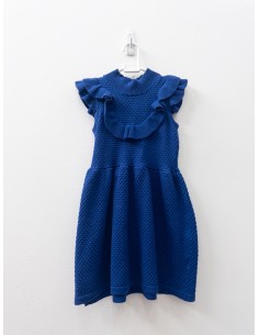 vestido azul de punto