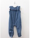 enterizo denim con puntitos blancos