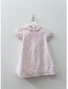 vestido lino rosado con nido de abeja en pecho