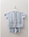 set camisa y short rayas celestes y blancas