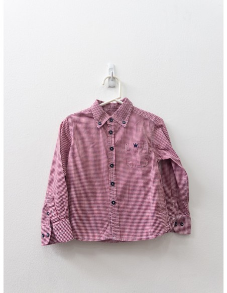 camisa cuadros rojos y blancos