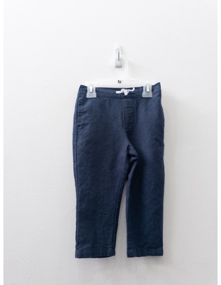 pantalon azul lino