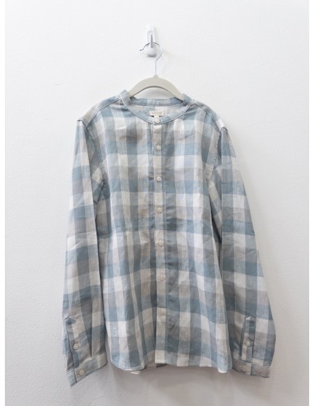 camisa cuadros turquesas con blanco
