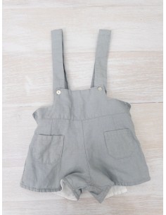 enterizo short de lino celeste