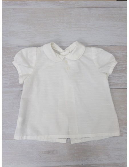 camisa blanca lino con puntitos