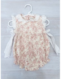 monito beige con print rosado