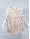 monito beige con print rosado