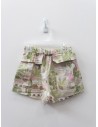 short verde con rosado con bolsillos