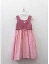 vestido cuadros fresa y top bordado fresa