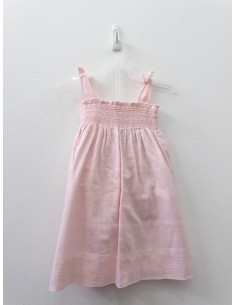 vestido textura rosada, punto en pecho, con calzon