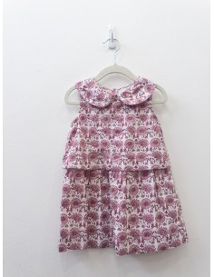 vestido flores burgundy