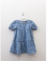 vestido jean con dibujos blancos
