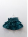 falda verde con flores azules