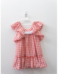 vestidos cuadros salmon