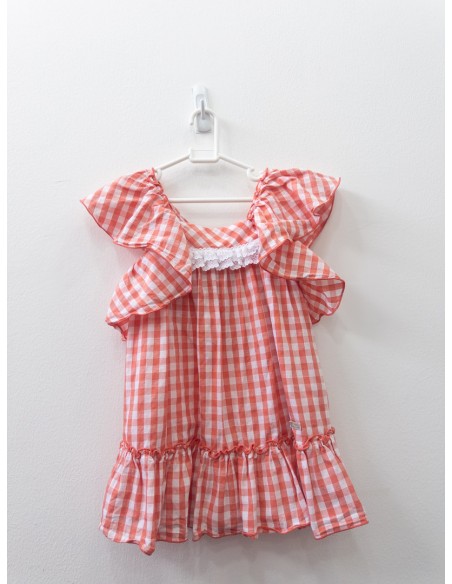 vestidos cuadros salmon