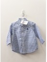 camisa manga larga cuadros azules y celestes, nuevo con etiqueta