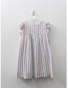 vestido rayas blancas turquesas y rosadas