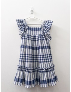 vestido cuadros blancos y azules