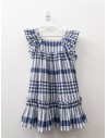 vestido cuadros blancos y azules