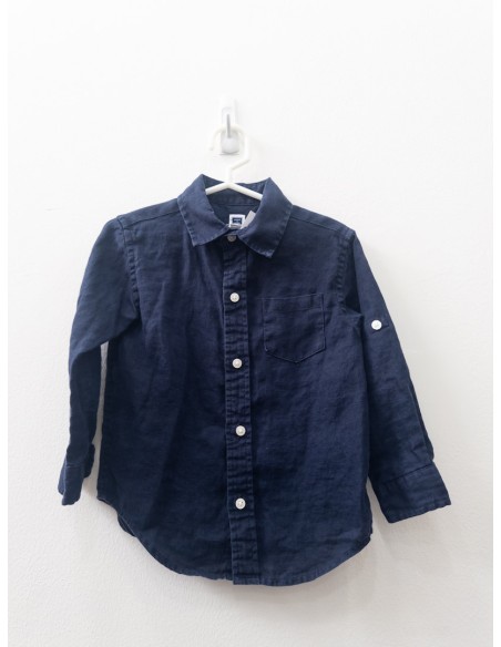 camisa lino azul