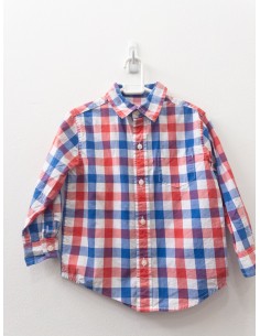 camisa cuadros blancos rojos y azules