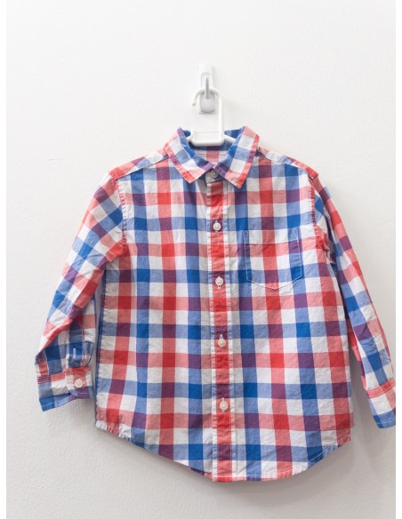 camisa cuadros blancos rojos y azules