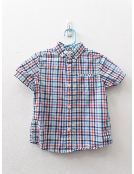 camisa cuadros rojos azules y verdes
